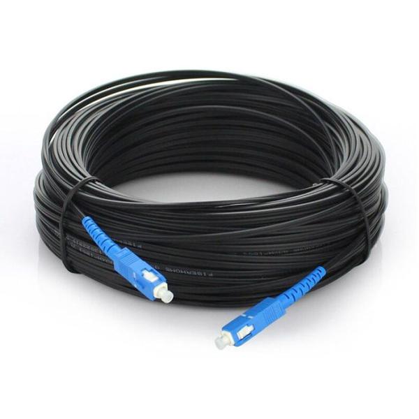 Ftth FTTB  G652D Fiber Optic Drop Cable / Waterproof Outdoor Fiber Patch Cord