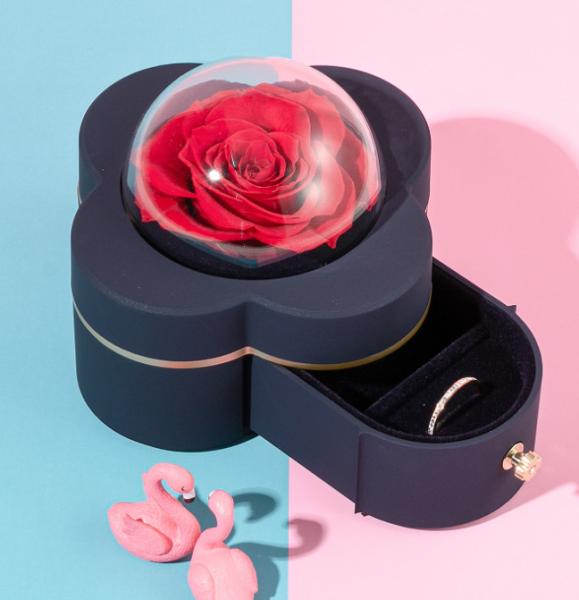 Gift Packaging Red Rose Jewellery Ring Box 3.2 Ounces 5x1.5x1.5”