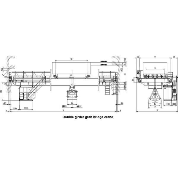 Луч 5 тонн двойной путешествуя система мостового крана с самосхватом для поднимаясь металлолома