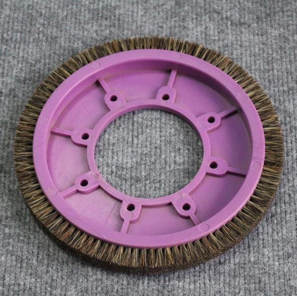 Peças personalizadas da máquina de estentador Roda de escova Corpo de plástico roxo misturado Pelo de porco 8 furos