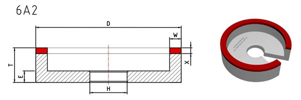Diamond Vitrified Bonded Grinding Wheel PCD / PCBN Tools 6A2