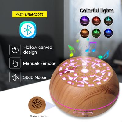 550ml Eletrônico Óleo Essencial Diffuser de Aroma com Remote e Bluetooth Speaker Família Favorito
