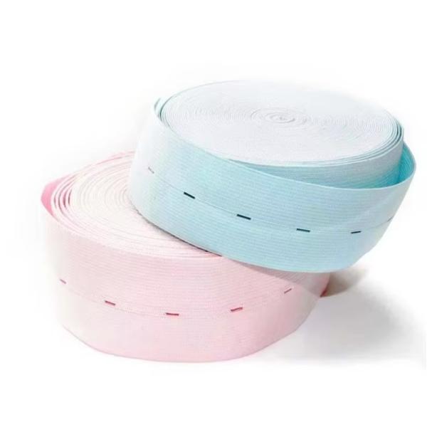 Fetal Heart Monitoring Buttonhole Elastic Polyester Knitted Adjustable Waistband for Kids