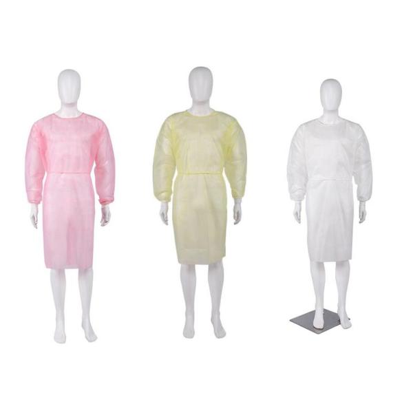 Good quality PE/SMS disposable Laboratory Isolation Gown different colors non woven medical visitor gown