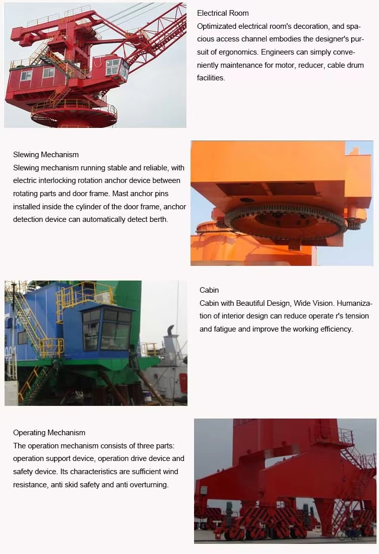Fourlink Harbour Port Cranes Singleboom and Fourboom Harbour Port Crane Portal Crane Mechanisms