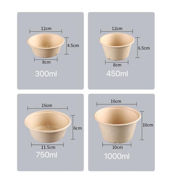 Customizable Design 1000ml 32 Oz Paper Bowls For Food Environmental Friendly