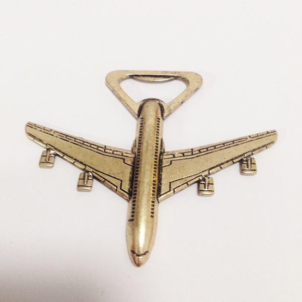 Funny design 3D air plane beer bottle opener, antique bronze plated, innovative wedding favor.