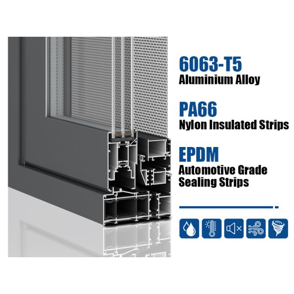 High Quality Soundproof Double Glazed Aluminium Casement windows