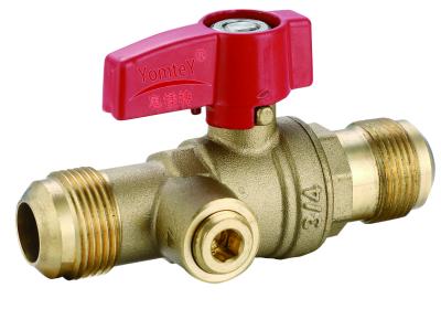 YomteY  Brass Ball Valve Flare×Flare with By-Pass Port