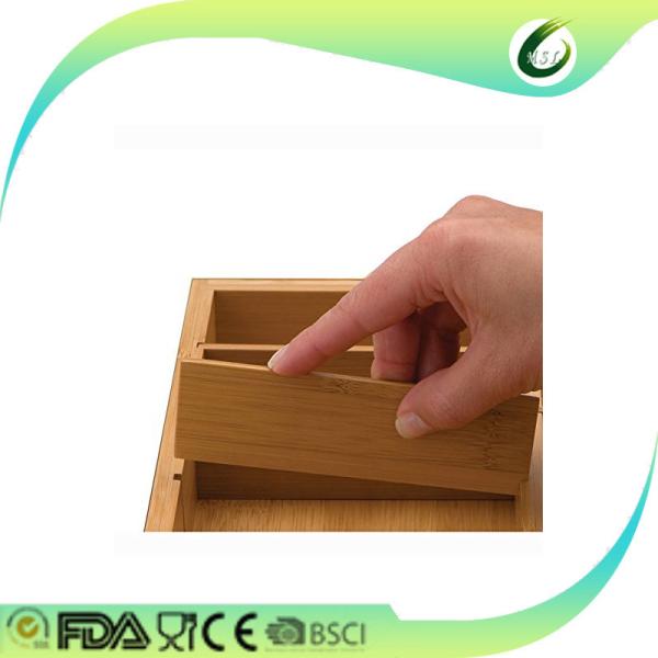 Organic Bamboo Storage Organizer Silverware Drawer Organizer Formaldehyde Free
