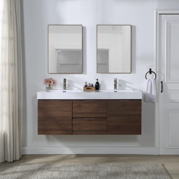 OEM Service Sintered Stone Bathroom Vanity Countertop with LED Mirror Storage Cabinet