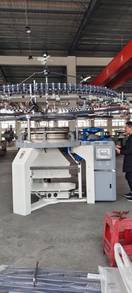 Single Jersey System  Circle Knitting Machine White And Black Knit Single Fabric