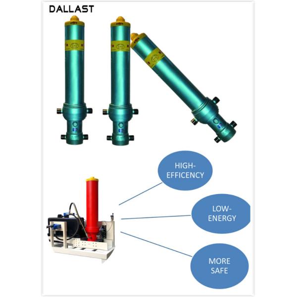 RoHS Parker Hydraulic Lift Cylinder Long Stroke Chrome for Tipper Truck