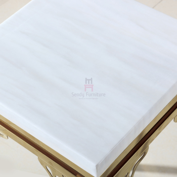 Элегантный квадратный мраморный журнальный стол нержавеющей стали высекая угловую стойку цветка