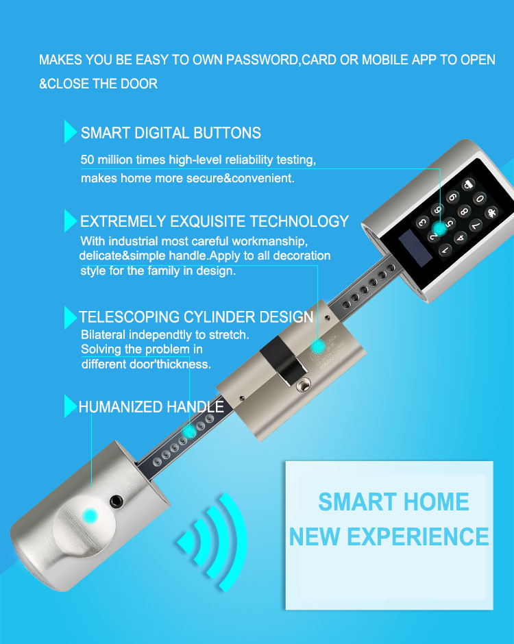 Пароль RFID-карта Bluetooth Туя Смарт-замок цилиндр
