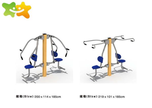 High Density PE Park Workout Equipment , Public Park Exercise Equipment Steel Tube