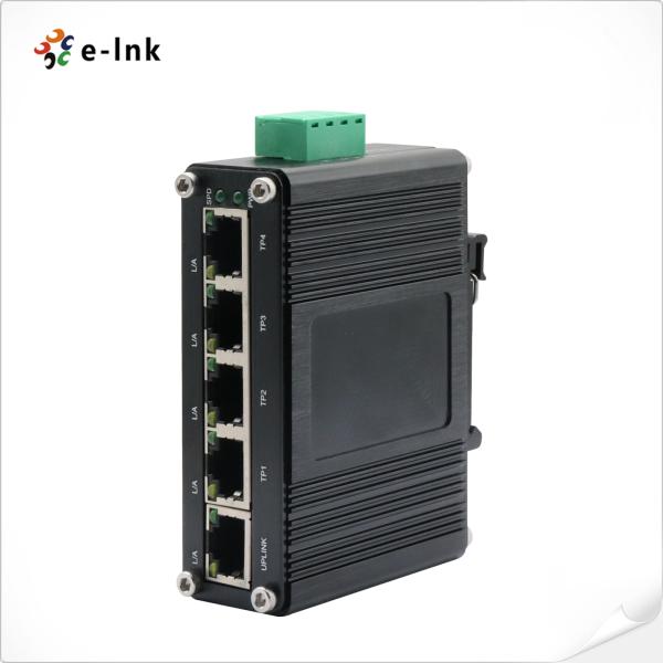 Industrial 5-Port Gigabit Switch, Fanless, 12~48V DC, Plug-and-Play Design