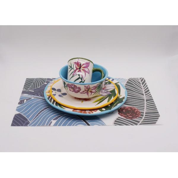 Popular Ceramic Soup Bowls Underglaze Decal 2 Tones Stoneware Semi Porcelain