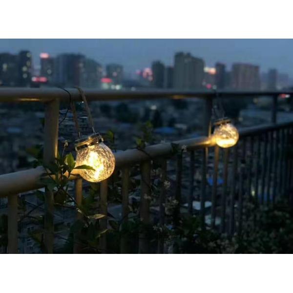 Decorative Colorful Solar Powered Yard Lights Crack Night Light Garden Bottle Hanging