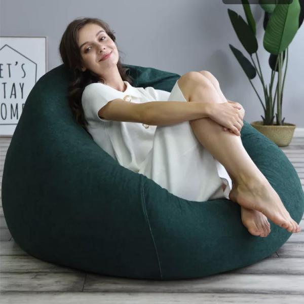 Outdoor 7Ft Giant Bean Bag Lounge Chair Soft Faux Fur Fabric EPS Fill