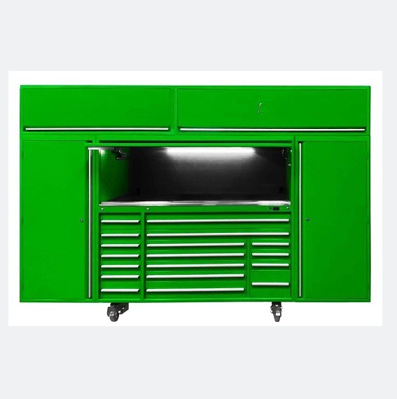 Cabinet for Steel Tools Trolley Storage Garage Tool Chest Roller Silver Auto Tool Box