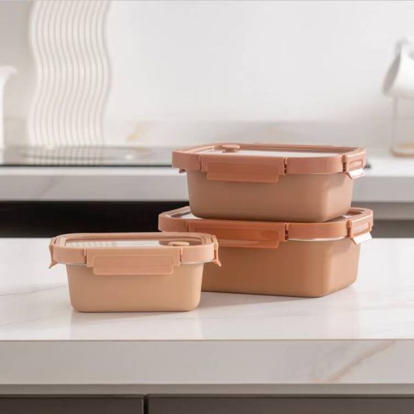 Stainless Steel Food Storage Container with Glass Lid 500ml-1000ml