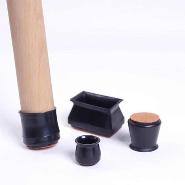 Protectores de piernas de sillas de silicona para suelos Muebles Protectores de piernas con feltro Negro almohadilla para piernas de mesa Marrón