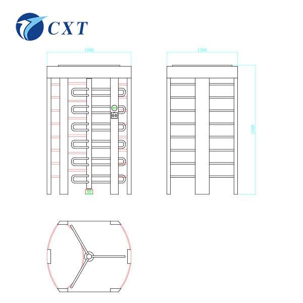 Fully Automatic High Security Turnstile Full Height Gate 32w Z170D-120