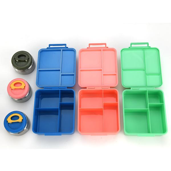 1.6L 4 Compartimento Bento Box Thermo Food Jar OEM Com 8oz Soup Thermo
