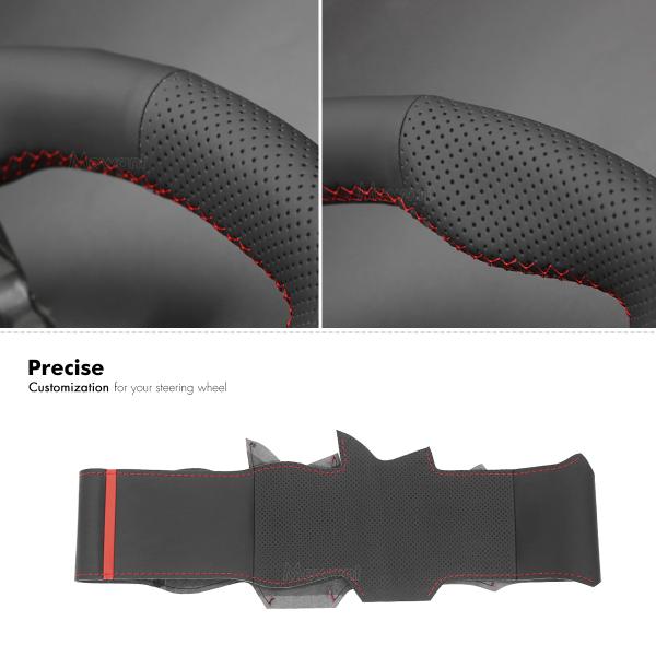 Cheap Black Pu Faux Leather Steering Wheel Wrap Cover For Toyota Hilux Pickup 2.0 2.4 2.8 P/U SC E DC G Indonesia 2015-2024