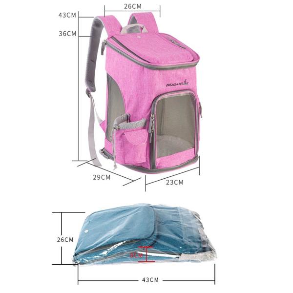 Waterproof Zipper Oxford Fabric Animal Travel Pouch For Cats And Dogs