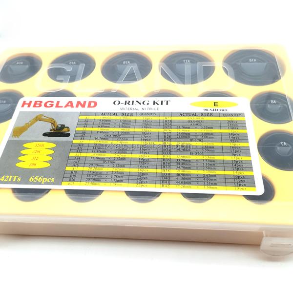 656 PCS Excavator Spare Parts , Rubber O Ring Kit For Excavator