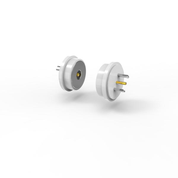 Diámetro 10,0 mm conector magnético circular blanco masculino y femenino con 3A