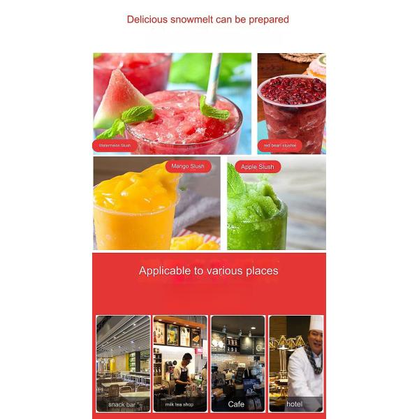 Food Beverage Shops Slush Machine Powerful Mixer and Independent Temperature Control