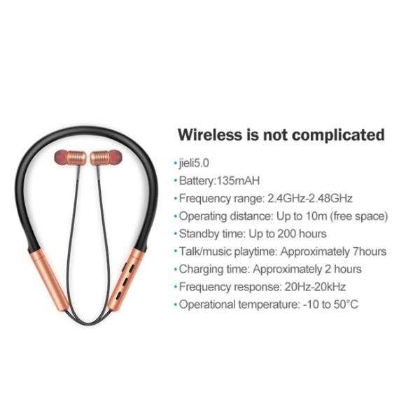 Foldable Neckband Bluetooth Headphones 10Mm Drivers Crystal Clear Fast Charging