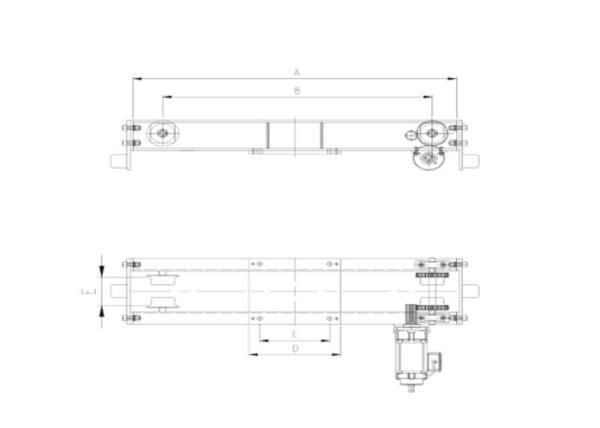 Efficiency Under Running Crane End Carriage For Workshop / Warehouse / Storage