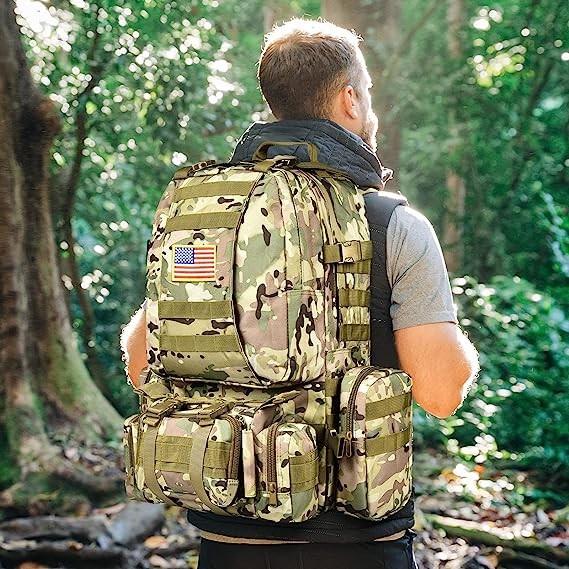 Hiking Waterproof Army Waist Rucksack, Military Pack Army Survival Combat Rucksack Backpack