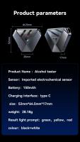Batería de energía portátil alcohol respirador con pantalla LCD almacenamiento de datos disponibles