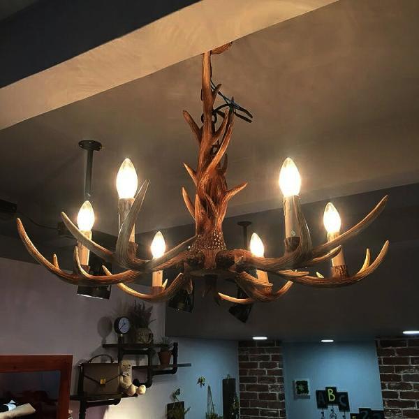 Deer horn chandelier for Coffee Shop Bedroom Living room Lighting Fixtures (WH-AC-04)