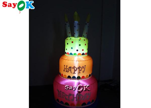 Bolo de anúncio inflável da decoração da jarda do bolo de aniversário da explosão de encerado