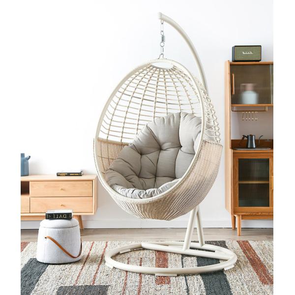 Q195 Carbon Steel Frame Single Hanging Egg Shaped Basket Chair