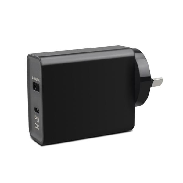 45W GaN PD Fast Charger EU Plug with 1 USB-C and 1 USB-A Port