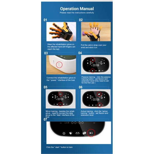 Интеллектуальные реабилитационные роботизированные перчатки Физиотерапевтические устройства для реабилитации рук 15 Вт