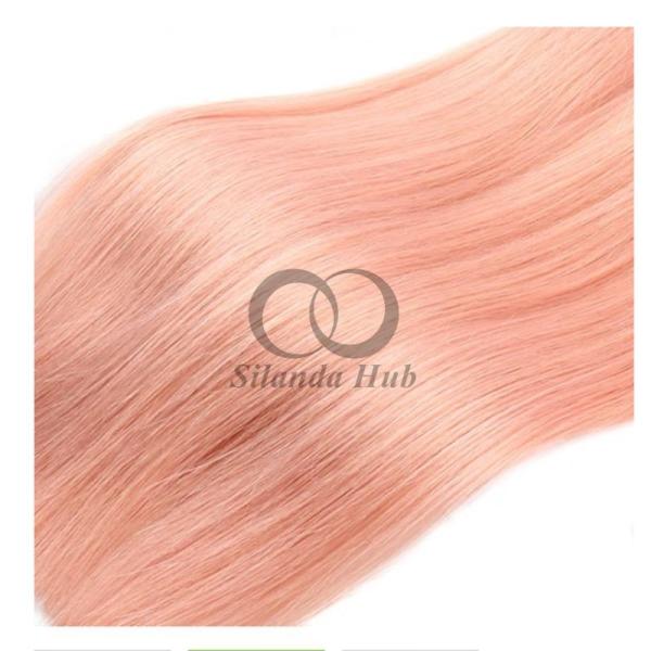 Pink Straight Remy Human Hair Bundles Sew In Weave Bundles Brazilian Bundle Deals