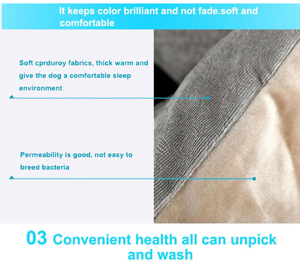 luxury pet beds Stripes short plush pp cotton pet bed china factory