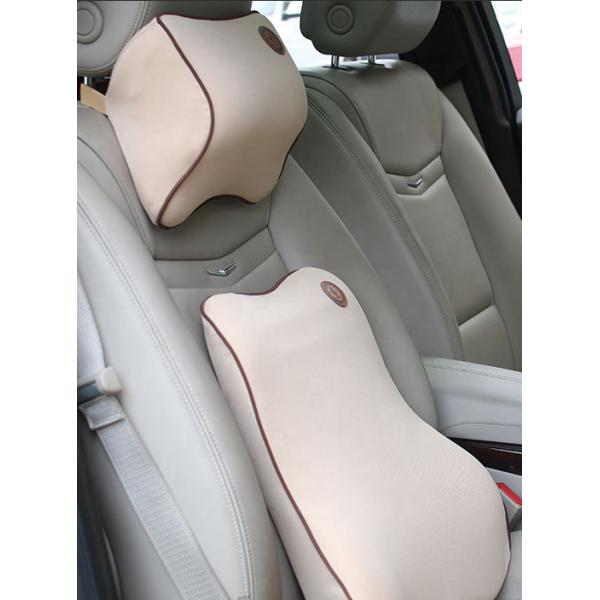 Car Lumbar Support Back Cushion Headrest Neck Pillow Kit for Seat Cushion Memory Foam