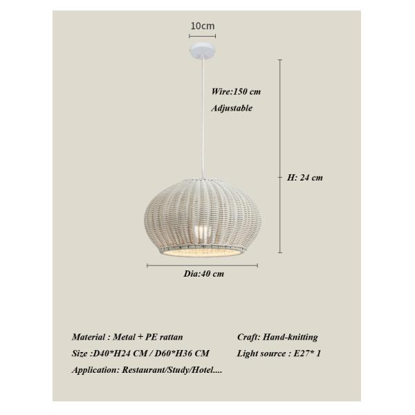 Hanging Rattan Lighting Chandelier Waterproof For Outdoor Tree