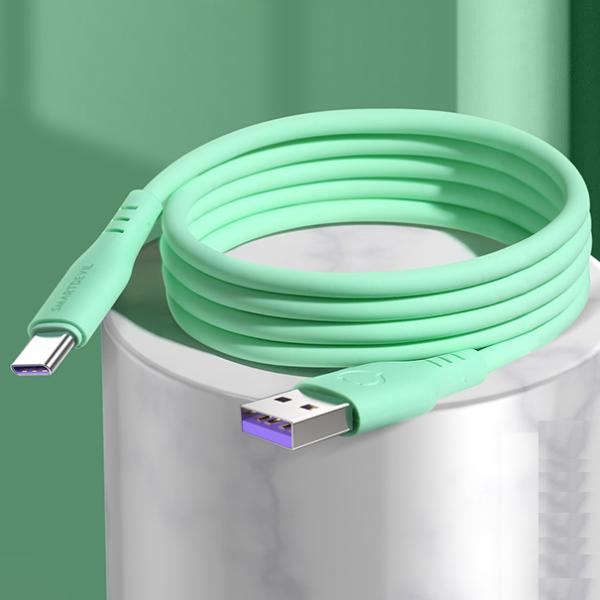 Liquid silicone Fast Charging Cord USB Type C 5A Data Cable For Android
