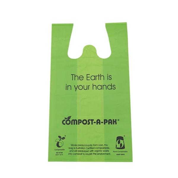 Rolled Compostable Retail T Shirt Bags For Shops Market Stalls Convenience Stores