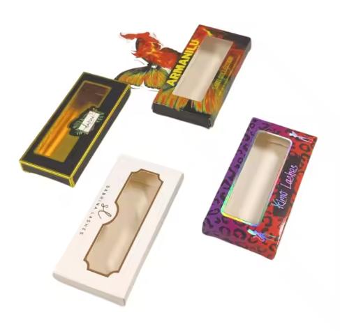 Custom Purple Lash Boxes Textured Paper Eyelash Packaging